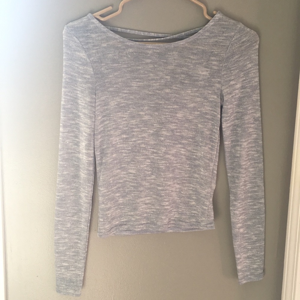 h & m blue long sleeve top